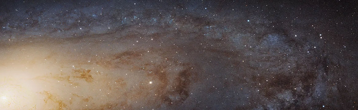 Hubble'ın şimdiye kadar oluşturduğu en büyük görüntüsü: Andromeda galaksisinin bir bölümünün yüksek çözünürlüklü panoraması. Tek tek yıldızlar ayırt edilebiliyor.