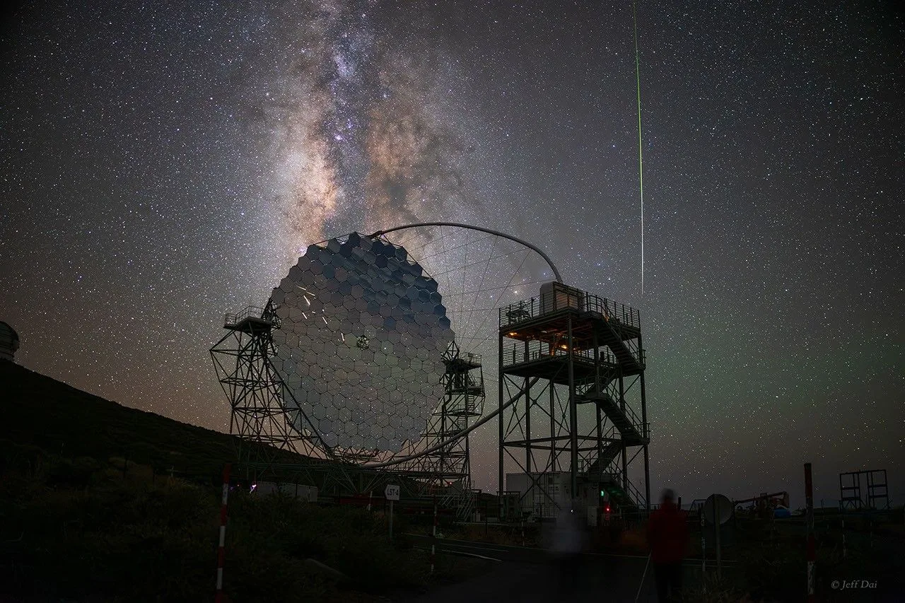 La Palma'da bir Perseid göktaşı, gama ışını teleskobunun aynasında
