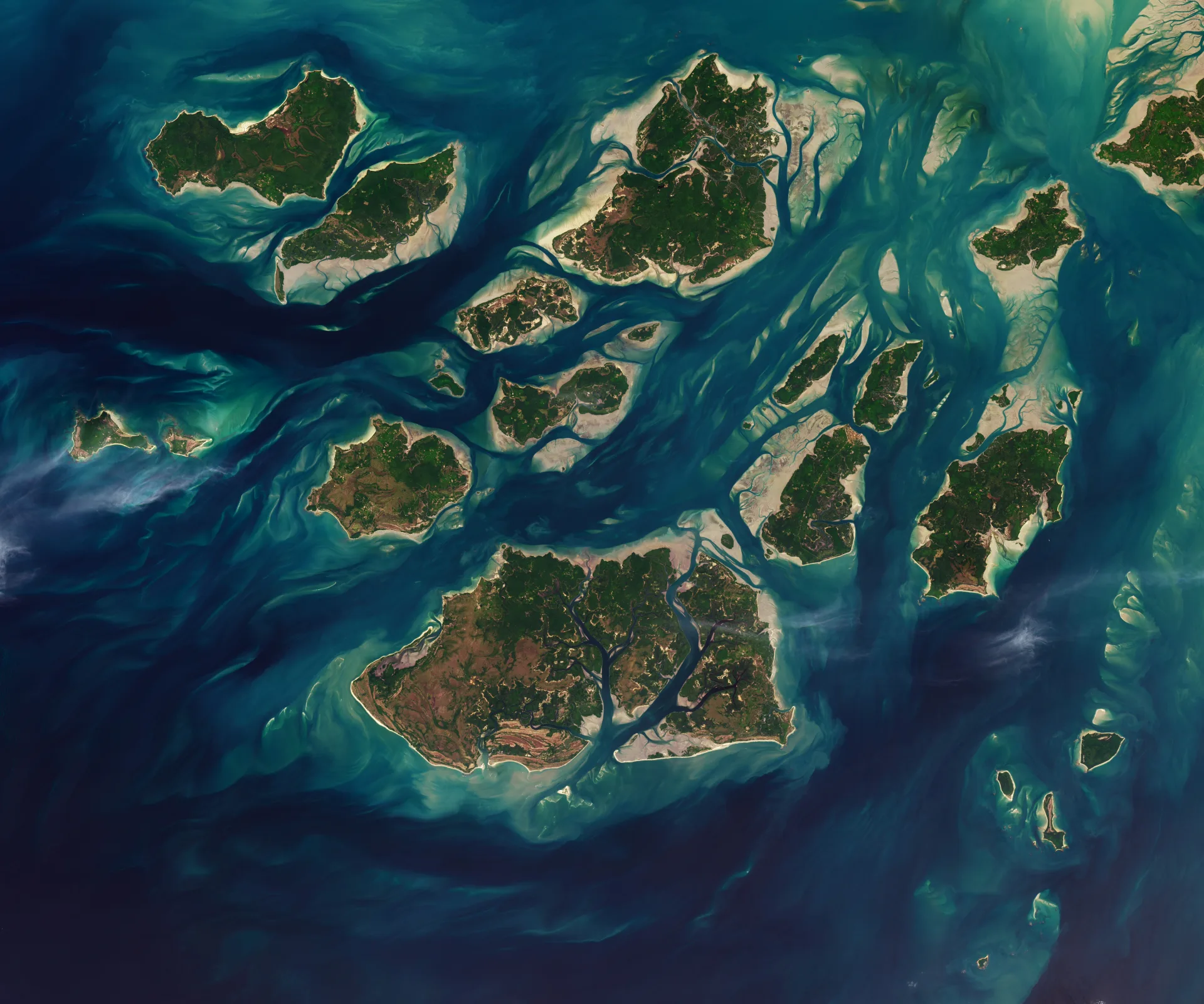 Gelgitle büyüyüp küçülen Bijagós adaları Landsat'tan görüntülendi