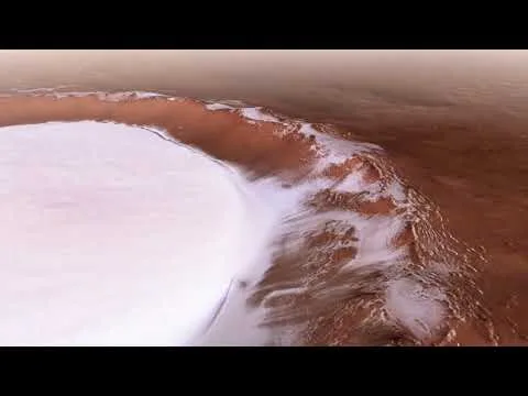 Mars'taki Korolev Krateri üzerinde uçuş