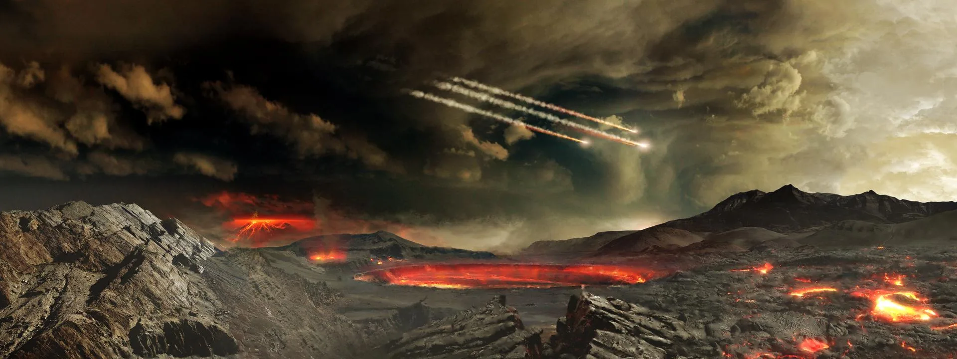 Genç Dünya'nın asteroid yağmuru altında kaldığı dönemi canlandıran NASA çizimi