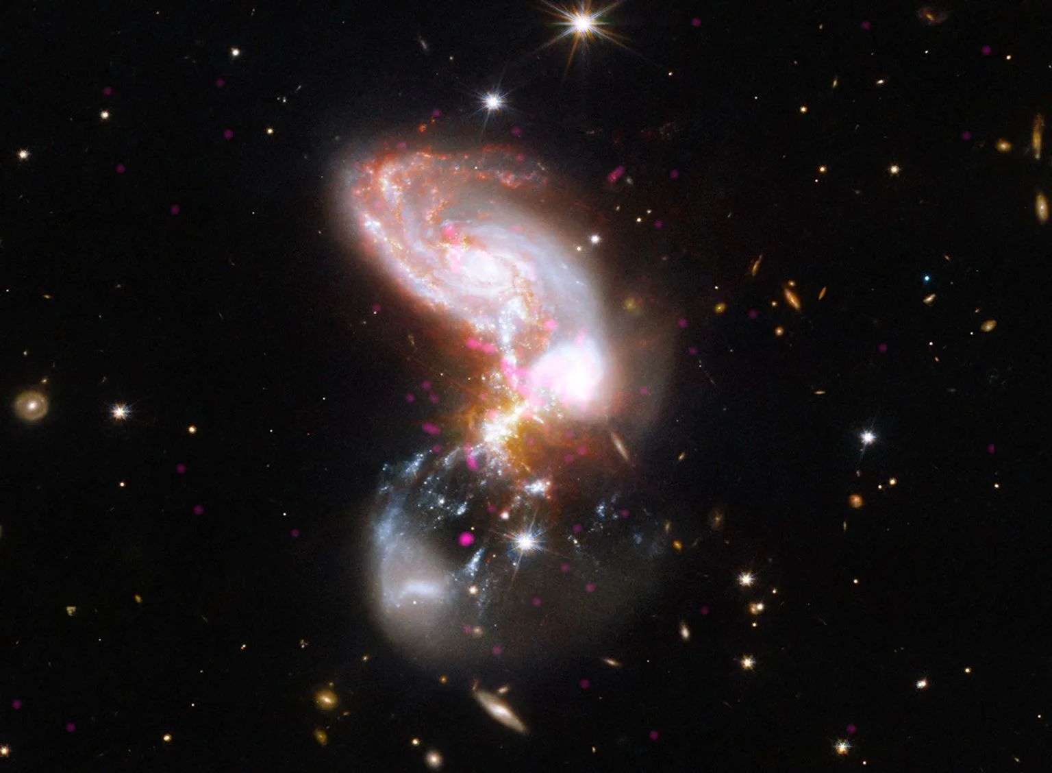 Chandra'nın galaksi galerisinde öne çıkan çarpışma: II Zw 096