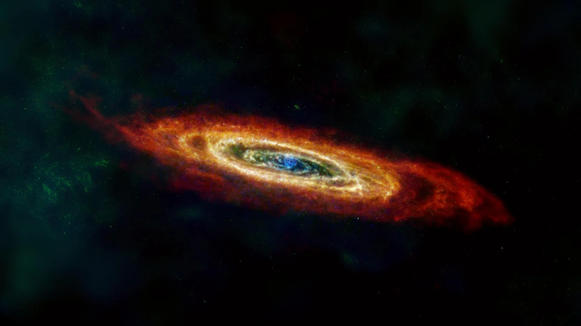 Andromeda galaksisi, Herschel, Planck, IRAS ve COBE verileriyle kızılötesinde
